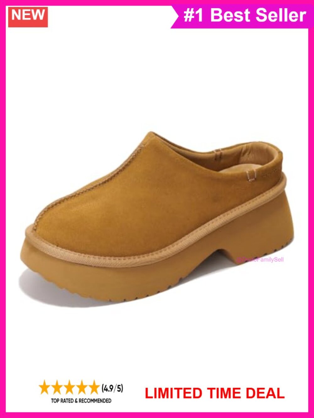 Genuine Leather Platform Clogs for Women Memory Foam Slip-On Mules